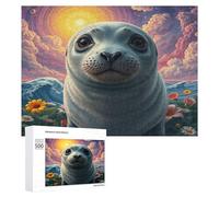 Grey Sceau Puzzles 500 Pièces Vision 3D Moderne Edificio du Paysage Divertissement Créatif pour Famille Jeu Éducatif Décoration Intérieure Assemblage Amusant 500 PCS