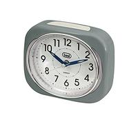 Trevi Réveil de Chevet/de Voyage Rétro avec rétro-éclairage LED et trotteuse silencieuse Plastique, Plastique, Gris, 10x3.6x8 cm