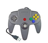 (Grey) USB N64 Controller, Wired PC Gamepad for Windows, Compatible with N64 Emulators, Retro Gaming Controller