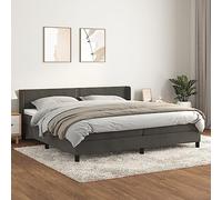 Grey Velour Bed Frame with Slatted Base and Mattress Set 200x200cm, Adjustable Headboard, Pocket Spring Support, Medium Firm Comfort for Back and Stomach Sleepers