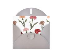 Grey WHJSHOP Carnations Exprimant l'amour maternel Carte de vœux Impression - Papier nacré haut de gamme double face Effet perle Love Buckle Enveloppe en papier perlé