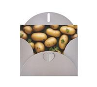 Grey WHJSHOP Carte de vœux imprimée pommes de terre - Papier nacré double face haut de gamme avec boucle d'amour et enveloppe en papier nacré