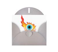 Grey WHJSHOP Carte de vœux Motif globe oculaire brûlant sur la paume - Papier nacré haut de gamme double face effet nacré avec boucle d'amour et enveloppe en papier nacré