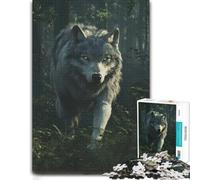 Grey Wolf in The Forest Puzzle À Motif 1000pcs (70x50cm) Défi | Un cadeau pour amateur de puzzles pour les w nds au chaud, parfait pour une pause sans écran.