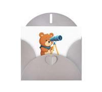 Grey YYHWHJDE Carte de vœux imprimée Petit ours regardant le ciel 15,2 x 10,2 cm - Design tendance et unique pour diverses occasions