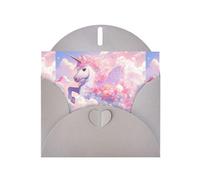 Grey YYHWHJDE Crown Unicorn on the White Clouds Prints Carte de vœux 15,2 x 10,2 cm - Design tendance et unique pour diverses occasions