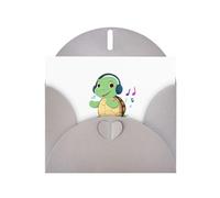 Grey YYHWHJDE Turtle listening to music Prints Carte de vœux 15,2 x 10,2 cm - Design tendance et unique pour diverses occasions