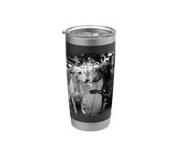 Greyhound Dogs Smoking Urban Street Art B & W Gobelet isotherme en acier inoxydable double paroi