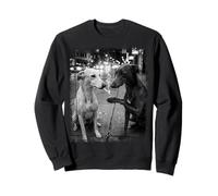 Greyhound Dogs Smoking Urban Street Art B & W Sweatshirt
