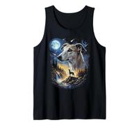 Greyhound Howling at The Moon Art Vintage Dog Art Débardeur