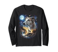 Greyhound Howling at The Moon Art Vintage Dog Art Manche Longue