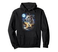 Greyhound Howling at The Moon Art Vintage Dog Art Sweat à Capuche