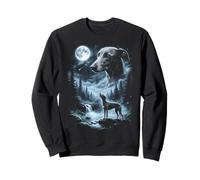 Greyhound Howling to The Moon, Chien rétro des années 90 Sweatshirt