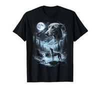 Greyhound Howling to The Moon, Chien rétro des années 90 T-Shirt