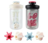 Greyoe 2 pièce Proteine Shaker Protein 500ml, Fitness Hommes et Femmes Sport Haute Shaker de Haute Qualité Tritan+PP+Silicone, Noir+Blanc