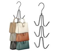 Greyoe Porte Foulard, 2 Pièce Porte Cravate, Rangement Ceinture, Porte-Sac Suspendu Multifonctionnel Ceinture Cravate élingue Rotatif Crochet Organisateur pour Cravates, écharpes, Châles, Sacs