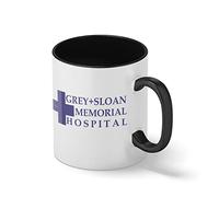 Greys Anatomy Grey ann Sloan Memorial Hospital Blanc tasse de café avec jante noire et poignée Mug