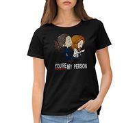 Greys Anatomy You are My Person Kawaii Anime T-Shirt Femme Noir Size L