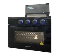 Greystone - 43,2 cm noir, gamme numérique gaz 2 en 1, grilles en fonte, dessus en verre