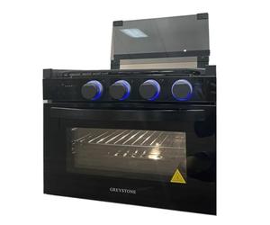 Greystone - 43,2 cm noir, gamme numérique gaz 2 en 1, grilles en fonte, dessus en verre