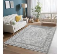 GreyTapis Antidérapant Durable, 90 x 120 cmDoux et Lavable Facile à Entretenir pour Salon Chambre véranda - Style Antique Floral Texturé Géométrique Noble Légère Ornament Concevoir