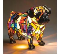 GRFFZX Boxer Dog Light lampes Corgi lampe PAG lam pe Schnauzer la mpe teckel lampes en verre coloré lampe chien série Art Night light (PUG lumière)