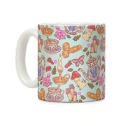 GRFFZX Cottage Core Coffee Mug, Cottagecore Peens Pattern Coffee Mug, Cottagecore Coff ee Mu g, Cottage Core Mu g, Cutest Mushroom Mu g, Gifts for Mom,Grandma (15oz)