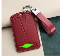 GRFIT Étui à clés de Couverture de Carte de Voiture pour Tesla modèle 3 Y 2021, Protecteur de Couverture de Porte-clés, Cuir suédé,Red