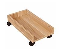 GRFIT Support de processeur Pc Support de mainframe Pc Tour Stand Chariot Plancher,CPU Chariot de Bois avec des côtés protecteurs CPU Titulaire avec 4 Roues de roulettes sous Bureau (Color : Walnut)