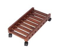 GRFIT Support de processeur Porte-boîtiers PC, Porte-Ordinateur réglable et Mobile avec Roues, PC Tour et CPU Panier de Support, boîtier de la CPU Protection de l'étagère sous Le Bureau (Brun)