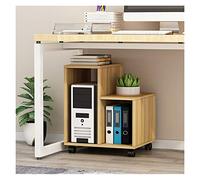 GRFIT Support de processeur Support de Stockage de CPU en Bois sous Le Bureau de Bureau CPU CPU Stand Roling Stand Demovible PC Stand de Plancher d'hôte avec 4 Roues de roulettes (Color : Natural)