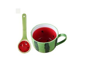 GRFIT Tasses à café Tasse à Eau en céramique de 400ml, Tasse à café, Lait, Fruits, Petit déjeuner, Tasse à pastèque Mignonne d'été, capacité Cadeau Tasse à café