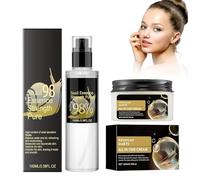 Grgowe Essence d'Escargot+Crème d'Escargots,Mucine 96 d'Escargot,Advanced Snail 92 Crème,Sécrétion Hydratante De Mucine d'Escargot Filtrée à 92%,Réduit Les Rides Et Ridules Pour Une Peau Radieuse