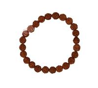 GRI9 Bracelet Rudraksha certifié original 5 Mukhi 8 mm, bracelet extensible, authentique Rudraksh naturel authentique pour homme et femme