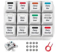 Griarrac Cherry MX Testeur de commutateur mécanique à 12 touches avec extracteur de touches et 24 joints toriques, 40A-L et 40A-R (touches PBT imprimées)
