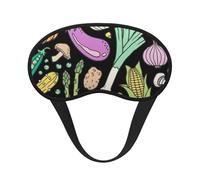 Gribouillage de légumes sur fond sombre,Masques de sommeil occultants, cache-yeux couvrants, masques de sommeil anti-lumière
