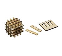 Grid-Cube - Bambou Et Contreplaqué - 18 Pièces de Puzzle - Jeu Réflexion