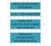 GRID / GRAPH PAPER NOTEBOOK - 1 INCH GRID - 100 pages: IDEAL FOR ROLE PLAYING GAMES (RPG) MAPS AND FLOORPLANS