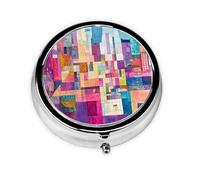 Grid Harmony Pilulier rond portable pour les déplacements, tient dans votre poche de sac à main, boîte à pilules légère à 3 compartiments