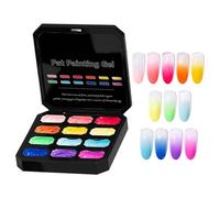 Grid Neon Gel Set - Solid Pudding Cream Texture, Color Palette | Smudge-Proof Formula, Vibrant DIY Manicure Design Kit for Home Salon Travel