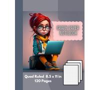 Grid Paper Notebook for girls: Grid Paper for Math and Science Students, Quad Ruled 120 Pages, 8.5 x 11 inches