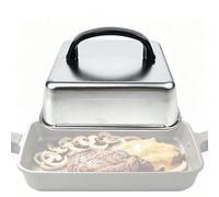 Griddle Melting Dome 23cm Stainless Steel Basting Cover with Cool Handle