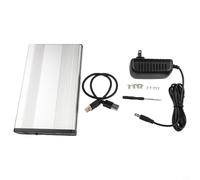 Gridva Boîtier de disque dur en aluminium 3,5" pour SATA vers USB 3.0 | Boîtier de disque dur à transfert de données rapide avec protection contre les surintensités pour sauvegarde de données PC
