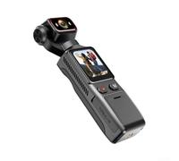 Gridva Caméra d'action de poche, objectif rotatif 4K 48MP, application WiFi | Gyro Stabilisation, 4,29 cm pour écran tactile, H.264/H.265, Time-Lapse, Voyage Vlogging, Noir, 144,5 mm