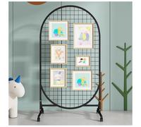 Gridwall Présentoir avec roulettes, Présentoir Pour Expositions D'artisanat, Présentoir De Vente Au Détail Portable, Faible Encombrement(Zwart,160x100cm)