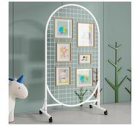Gridwall Présentoir avec roulettes, Présentoir Pour Expositions D'artisanat, Présentoir De Vente Au Détail Portable, Faible Encombrement(Blanc,180x80cm)