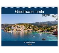 Griechische Inseln im Ionischen Meer (Wandkalender 2026 DIN A3 quer), CALVENDO Monatskalender: Von Korfu bis Kefalonia, griechische Inseln entdecken