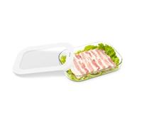 GRIFEMA Boite a Jambon pour Refrigerateur - Boite Rangement Transparente - Empilable - Sans BPA - Passe au Lave-vaisselle - Transparent - Rangement Frigo pour Charcuterie, 550 ml