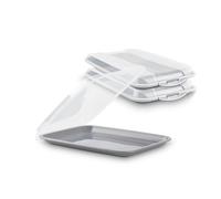 GRIFEMA Boite Jambon Conservation Frigo, 3 Pièces Boite a Jambon pour Refrigerateur, Sans BPA, Empilable, Économie D'espace, Boite Charcuterie Frigo pour Congélateur, Micro-Ondes et Lave-Vaisselles