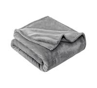 GRIFEMA Couverture Polaire Flanelle 220 x 240 cm, Plaid Doux et Confortable pour Canapé, Couverture Chaude et Moelleuse en Gris, Idéale pour Canapé, Lit et Salon